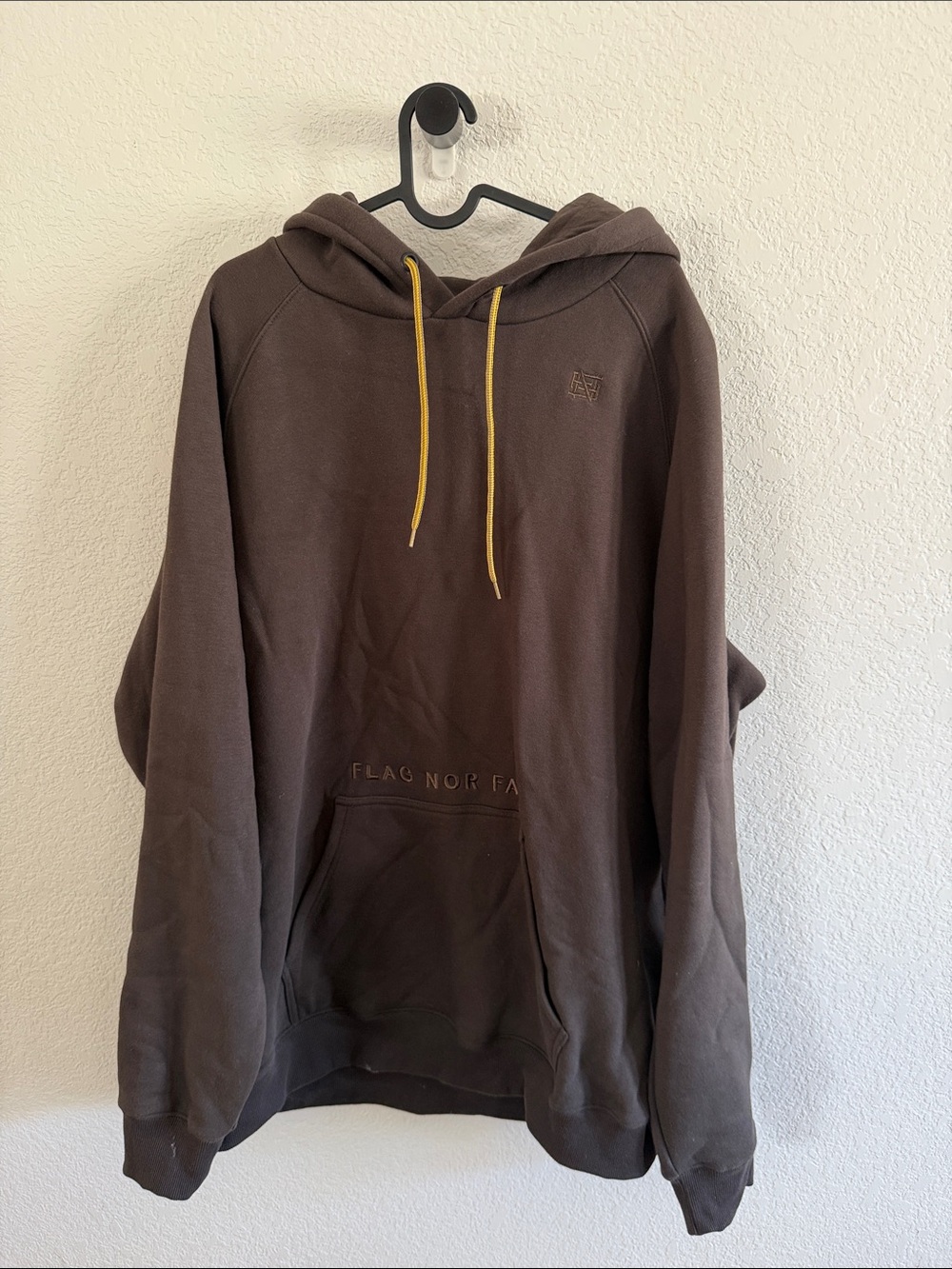 flag nor fail Brown Forever Hoodie with Yellow Drawcords